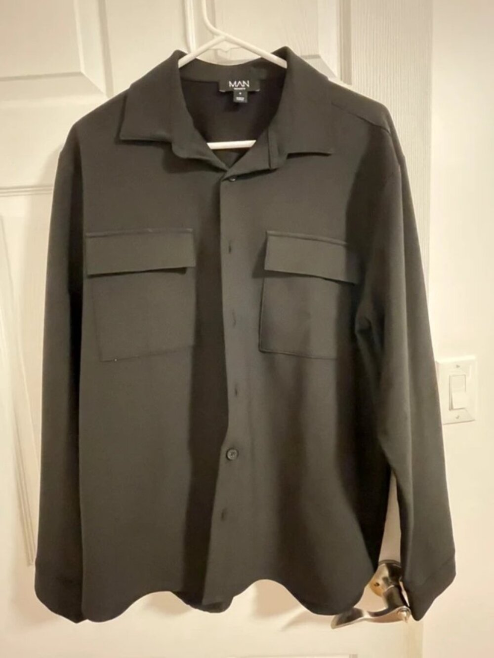 Boohooman Men’s Black Long Sleeve Button Up Shirt M